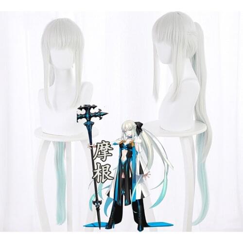 Game Fate/Grand Order Cosplay Halloween Morgan Cosplay Wig Fate/Grand Order Morgan Cosplay wigs Heat resistant Synthetic hair