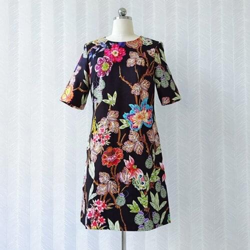 Trend Women Short Dresses Summer Short Sleeves Sequined Embroidery Elegant Prom A-Line Dress Clothes Vestidos