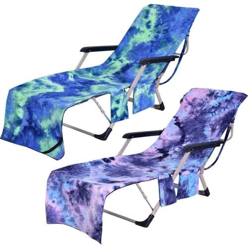 Holiday Beach Chair Cover Summer Recliner Towel w/ Pocket Lounge Bath Towel Microfiber Holiday Sunbathing Lounge Bath Towels