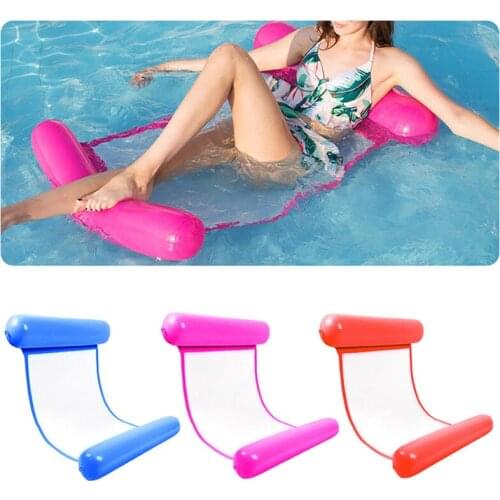 PVC Summer Inflation Water Hammock Fold Able Water Pleasure Lounge Chair Floating Bed Cushion For Swimming Pool Beach Water Pool