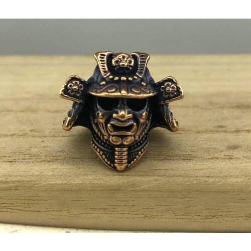 Handmade Samurai Vintage Red Copper EDC Pendant Flashlight knife Tool Pendant DIY Pendant Paracord Beads