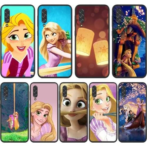 Tangled Rapunzel For Samsung Galaxy A90 A80 A70S A60 A50S A40S A30S A20E A10S A2 Core 5G Black Soft Phone Case