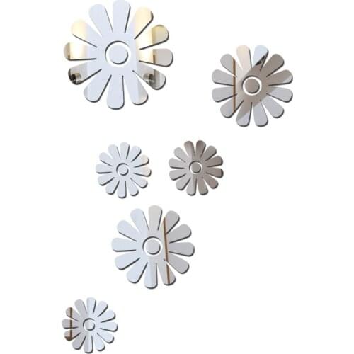 Top fashion limited 3d diy Acrylic clock bedroom wall mirror art decorate children room flowers combination stickers