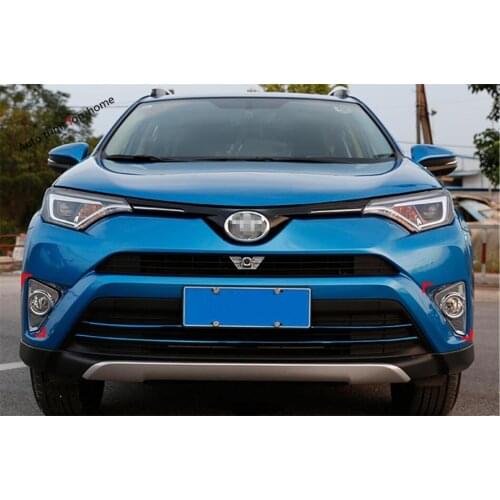Yimaautotrims Front Head Fog Lights Lamp Decoration Cover Trim Kit Fit For TOYOTA RAV4 RAV 4 2016 2017 2018 ABS Chromium Styling