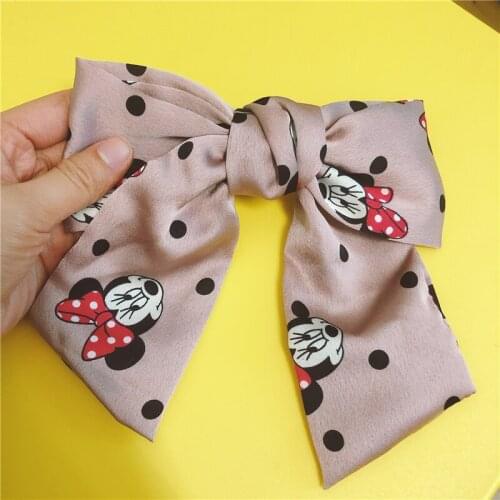 Disney Mickey Minnie Dot Hair Bows For Baby Girls Glitter Hair Clips Handmade Boutique Barrettes Headwear Hair Accessories