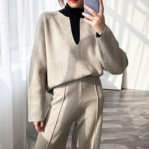 2019 Women Sweater And Pullovers V-Neck Long Sleeve Women Sweater Autumn Gray Pullovers Black Sweater Femme Tricot Pull Femme