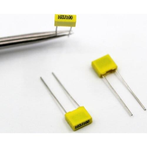 100pcs Correction Capacitor 100V 0.01UF/10NF + -10% Radial Leads Box Type Film