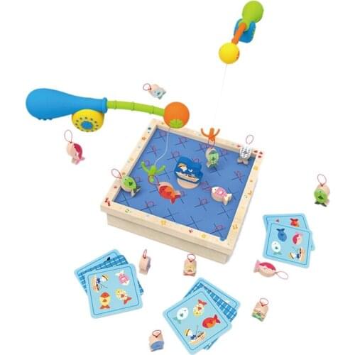 2-In-1 Fishing Memory Game Childrens Memory Training and Concentration Development Parent-Child Interactive Wooden Toys