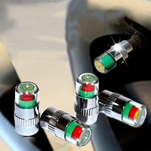 4pcs Car Tire Pressure Gauge Indicator Alert Monitoring Valve Cap Sensor Tire Pressure Indicator External Valve Detection