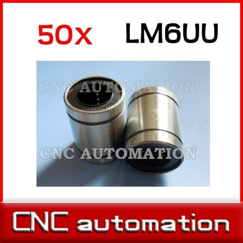 50pcs LM6UU 6mm Linear Bushing CNC Linear Bearings 6x12x19mm for linear rail