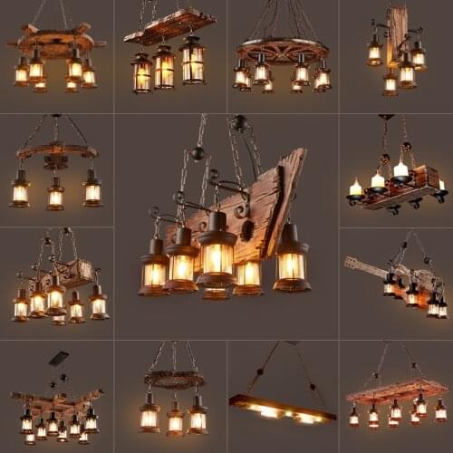 American Retro Imitation Ship Wood Industrial Style Creative Restaurant Coffee Shop Bar Shop Loft Nostalgic Pendant Lamps