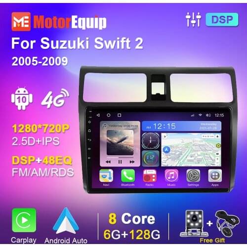 EKIY Car Radio For Suzuki Swift 2 2005 2006 2007 2008 2009 Multimedia DVD Player OBD TPMS Navigation GPS Video Audio DSP 6G 128G