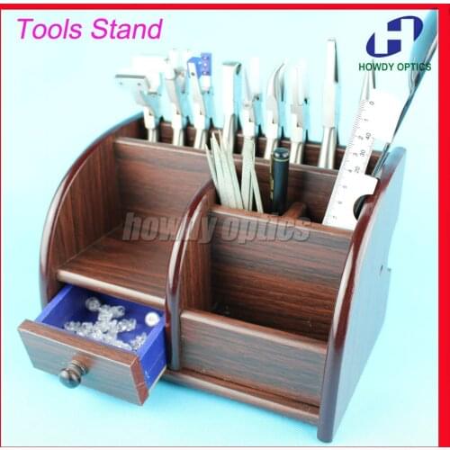 Free Shipping Wooden Optical Glasses Repair Tools Stand Screwdriver Pliers Stand Holder Screws Nose Pads Case Box Brush Pot