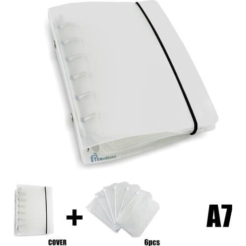 Diary 2021 A7 6-Hole Transparent Loose Leaf Binder Notebook Inner Core Cover Note Book Journal Planner Office Stationery Supplie