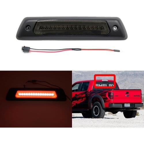 Smoked Lens Led High-Mount Brilliant Red Third Brake Light White Roof Cargo Light For Ford F-150 Raptor SVT 2010-2014