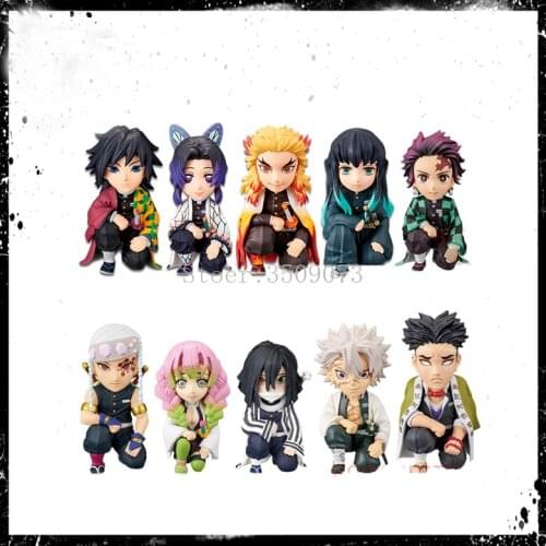4pcs/set Demon Slayer Anime Figure Toys Kimetsu no Yaiba Tomioka Giyuu Rengoku Shinjurou Kochou Shinobu PVC Action Figure Toys
