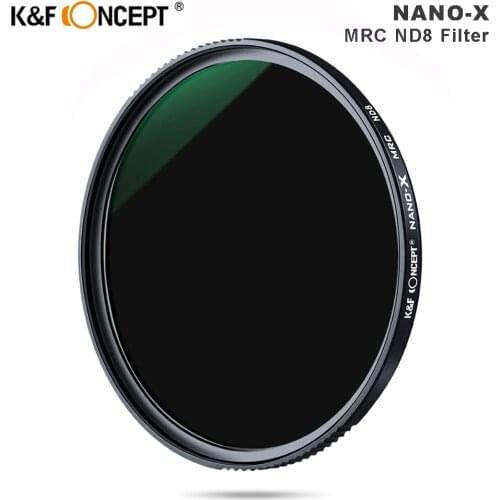 K&F Concept Nano-X Fader ND4 ND8 Lens Filter 49mm 58mm 67mm 72mm 77mm 82mm Variable Netral Density Filter for Canon Nikon Sony