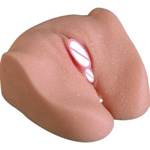 Artificial Silicone Dual Channel Vagina Ass Male Masturbator Pocket Real Pussy Sex Dolls Anal Masturbation Cup Sex Toys For Men