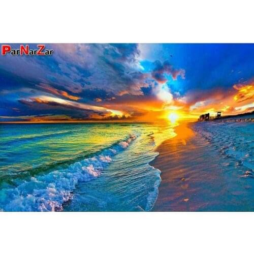 ParNarZar 5D DIY Diamond Painting Kits - Beach in the Sunset - For Home Wall Decorations