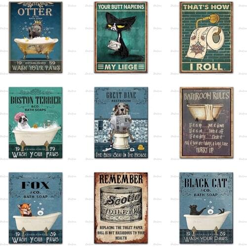 Great Dane Restroom - The Best Seat In The House Poster,Black Cat Canvas, Dog Art Print, Bathroom Wall Art, Funny Toilet Decor