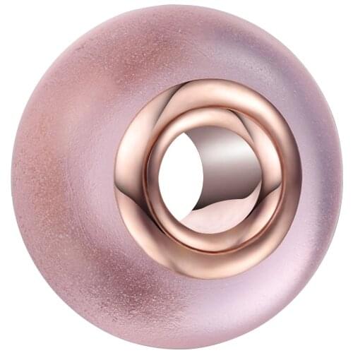 Matte Pink Murano Glass Charm 2021 Mothers Day Beads For Jewelry Making Fits Original Charms Bracelets Fashion Woman DIY Beads