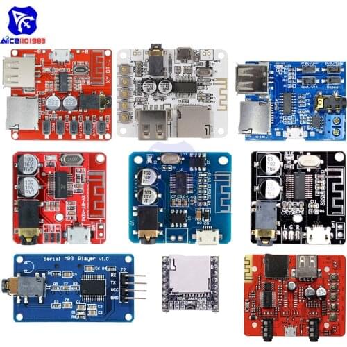 MP3 Player Decoder Bluetooth 4.1/5.0 Stereo Audio Amplifier Receiver Module 3.5mm Audio Jack/USB A/Micro USB/TF Card DC 3.7-5V