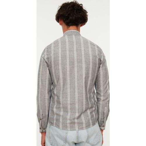 Trendyol Male Button Collar Slim Striped New Shirt TMNSS20GO0092