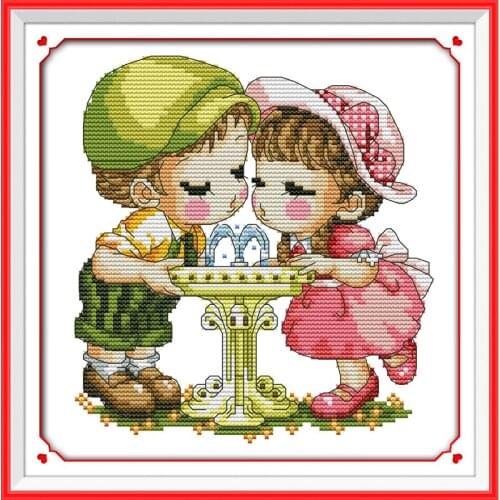 Everlasting Love A Cute Couple Chinese Cross Stitch Kits Ecological Cotton Stamped 14 11CT DIY Gift Wedding Decoration For Home