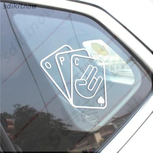 New Poker Card Car Sticker Window OPC Sports Decal Styling For OPEL Mokka Corsa Meriva Zafira Astra J H G Vectra Antara Insignia