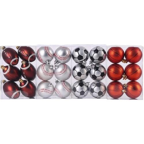 New Christmas Hot Sale Holiday Dress Up 6cm Christmas Ball Christmas Tree Decoration Pendant Football Basketball Dress Up Gift