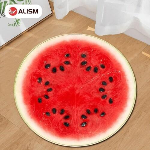 3D Fruits Round Mat Carpet For Baby Floormat Household Floor Mat Computer A Living Room Chair Pad Bedside Tatami Tapete Doormat