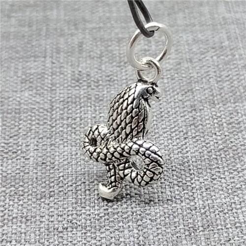 925 Sterling Silver Cobra Snake Charm Pendant for Necklace