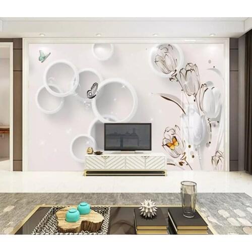 Custom photo wallpaper for walls 3 d murals wallpaper 3d Floral circle background wall papers home decorative painting mural