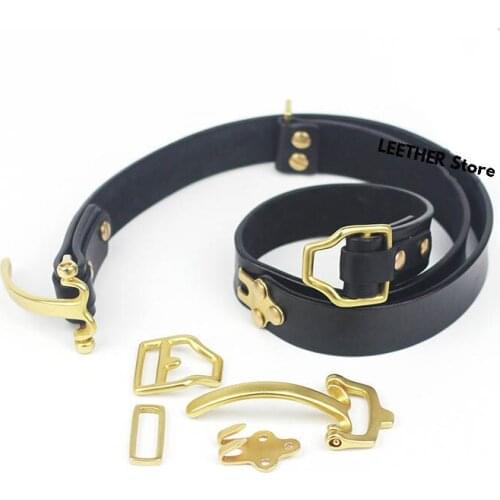 4pcs/1set Littleton cavalry belt buckle Pure Brass Buckle Carved buckle Shoulder bag lock DIY Leather tools Handicrafts