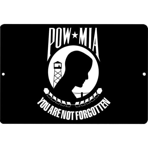 Rogue river tactics pow mia flag metal tin sign wall decoration man cave bar veteran military