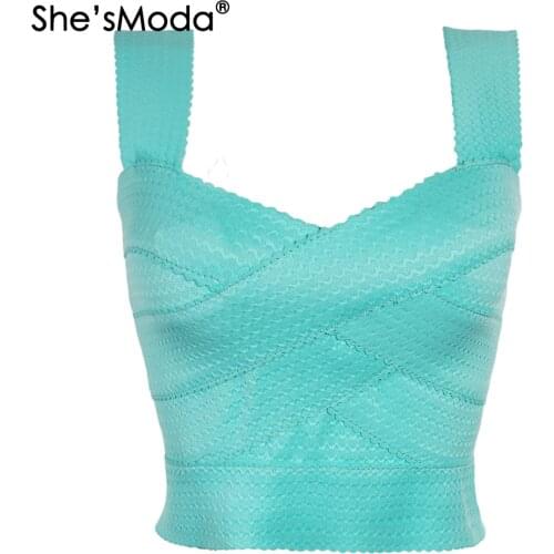ShesModa Morandi Color Bandage Slim Sleeves Womens Spandex 2021 New Summer Cropped Tops Vest Tank Party Bachelorette Plus Size