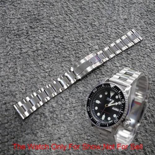 CARLYWET 20 22mm Silver Middle Polish Steel Replacement Wrist Watch Band Strap Bracelet With Oyster Clasp For Rolex Seiko Tudor