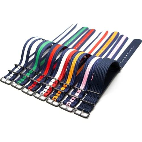 Sports Bracelet 18MM 20MM 22MM 24MM For Nato Strap Fabric Nylon Watchband Buckle Belt for Men Women Watch Bands Colorful Striped