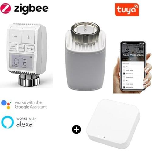 Tuya ZigBee 3.0 New Mini Smart Radiator Actuator Programmable Thermostat Heater Temperature Controller Voice Control 2.4GHz