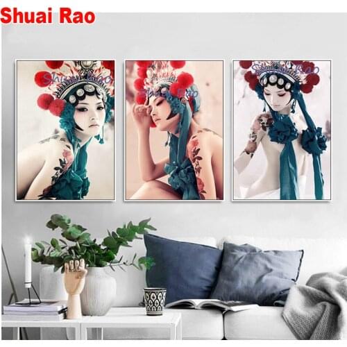 Diy diamond mosaic Triptych Classic drama girl Oriental woman,5d diamond embroidery cross stitch full square round 3D decor