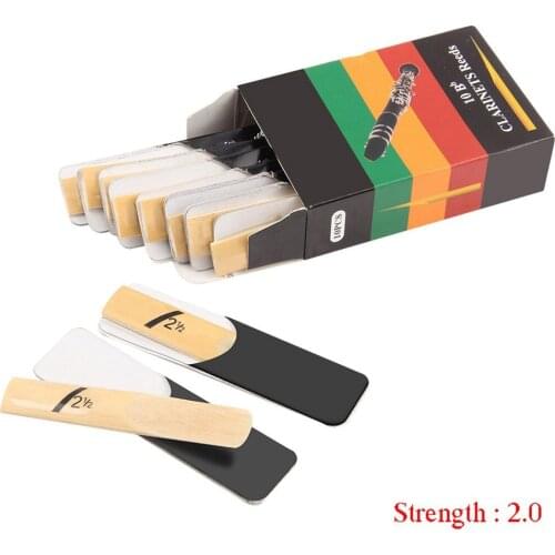 10pcs Bb Clarinet Reeds 1.5,2.0,2.5,3.0,3.5,4.0 Strength Various Sizes Instrument Reed For Beginners Woodwind Instrument Parts