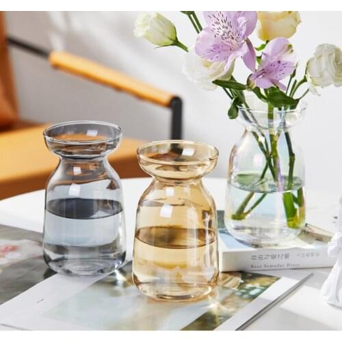 Flower Vase For Modern Home Decor Glass Vase Handmade Glass Terrarium Table Ornaments Decorative Vase Nordic