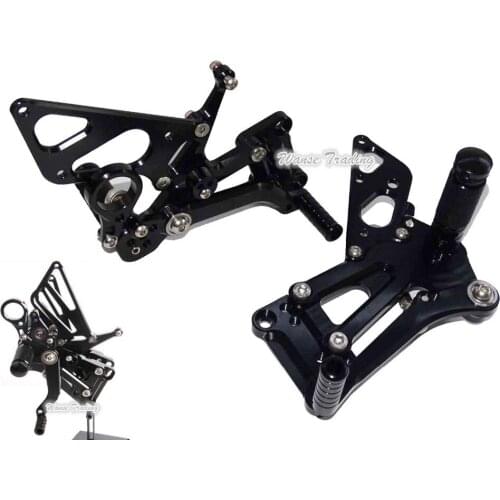 Waase CNC Adjustable Rider Rear Sets Rearset Footrest Foot Rest Pegs Black For 2013-2014 BMW HP4 K42