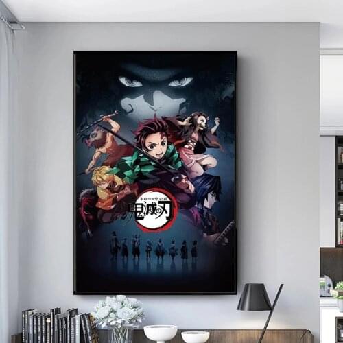 Japanese Anime Demon Slayer : Kimetsu No Yaiba Kamado Tanjirou Kamado Nezuko Canvas Paintings Poster Wall Art Picture Home Decor
