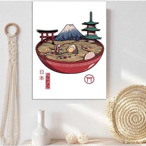 1 Pcs Canvas Hd Prints Pictures Wall Artwork Japanese Ramen Bowl Painting Home Decoration Modular Poster Framed For Living Room