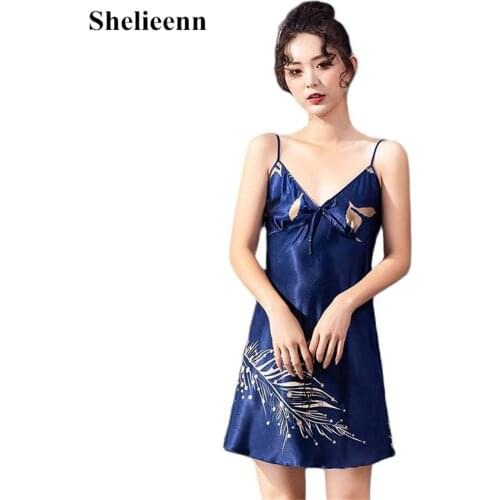 2021 Sexy Silk Satin Night Dress Sleeveless Wedding Dress V-neck Nightgown Nightdress Ice Silk Sleepwear Nightwear For Women