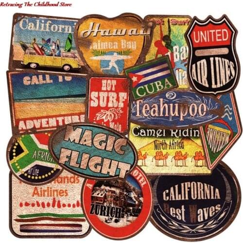 36Pcs Retro Beach Surfing Waterproof Laptop Skateboard Luggage Guitar Stickers kid Toy