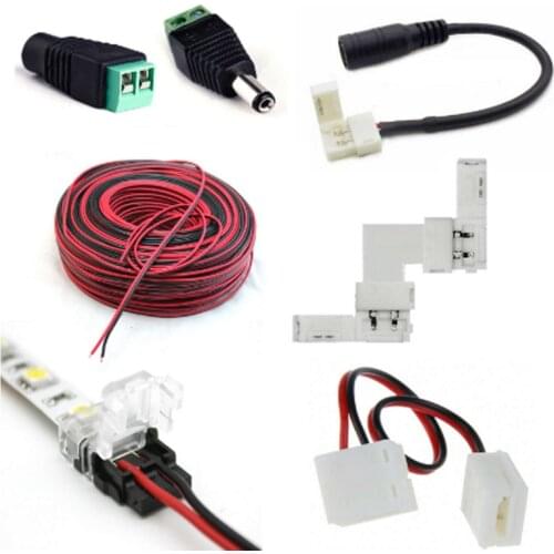 2pin connector adapter dc buckle L / T / X type adapter extension cable is suitable 1to2/3/4/5/6 for 2pin monochrome light strip