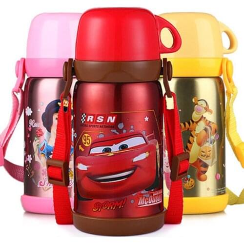 Disney Childrens Mug Stainless Steel Silicone PP Material Student Cup Leakproof Drop-proof Portable Pupils Sports Cup 600/800ML
