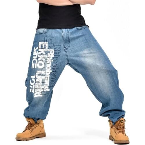 30-46 Plus Size Men Jeans Vintage Loose Straight Male Harajuku Baggy All-match Leisure Chic Student Denim Retro Trendy Trousers